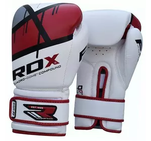 Боксерские перчатки RDX Rex Leather RDX Inc  12oz Бело-красный (37260020)