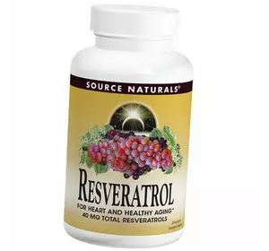 Ресвератрол, Resveratrol, Source Naturals  60таб (70355001)