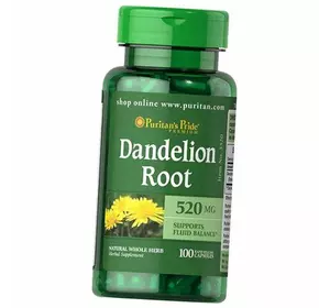 Корень одуванчика, Dandelion Root 520, Puritan's Pride  100капс (71367048)