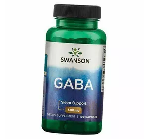 Гамма-аминомасляная кислота, GABA 500, Swanson  100капс (72280009)