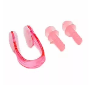 Беруши для плавания и зажим для носа HN-5 No branding   Розовый (60429053)