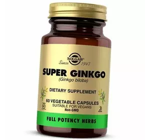 Гинкго Билоба, Super Ginkgo, Solgar  60вегкапс (71313005)