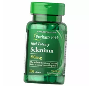Селен высокоактивный, Selenium 200, Puritan's Pride  100вегтаб (36367068)
