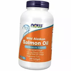 Масло лосося, Wild Alaskan Salmon Oil, Now Foods  200гелкапс (67128026)