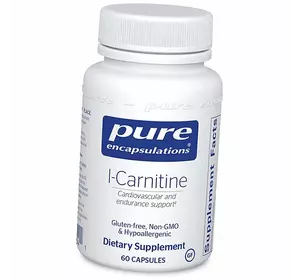 Карнитин Тартрат, L-Carnitine, Pure Encapsulations  60капс (02361005)