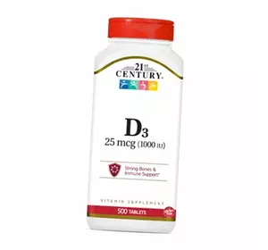 Витамин Д3, Холекальциферол, Vitamin D3 1000, 21st Century  500таб (36440067)
