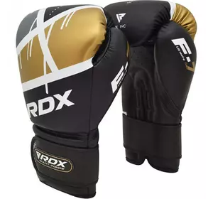 Боксерские перчатки RDX Rex Leather RDX Inc  16oz Черно-золотой (37260020)