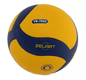 Мяч волейбольный VB-7550 Zelart  №5 Желто-синий (57363024)