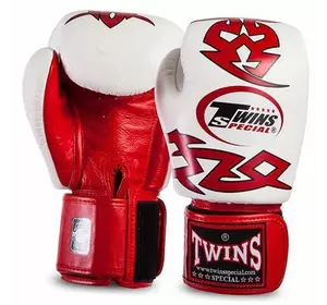 Перчатки боксерские FBGVL3-28 Twins  12oz Красно-белый (37426091)