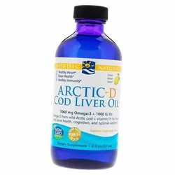 Жир печени трески с Витамином Д, Arctic-D Cod Liver Oil, Nordic Naturals  237мл Лимон (67352002)