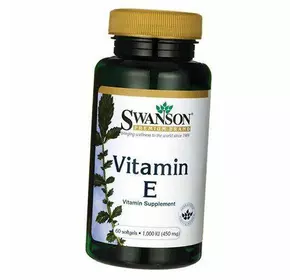 Витамин Е, Альфа-Токоферол, Vitamin E 1000, Swanson  60гелкапс (36280026)