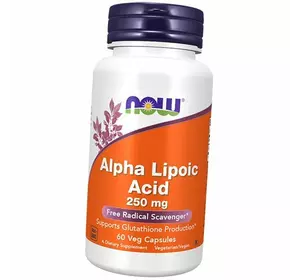 Альфа Липоевая кислота, Alpha Lipoic Acid 250, Now Foods  60вегкапс (70128005)