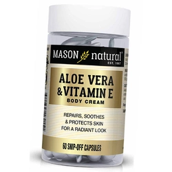 Капсулы с кремом для тела с алоэ вера и витамином Е, Aloe Vera & Vitamin E Body Cream, Mason Natural  60капс  (43529001)