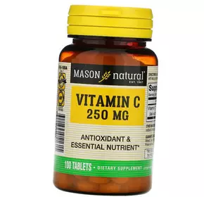 Аскорбиновая кислота, Витамин С, Vitamin C 250, Mason Natural  100таб (36529066)
