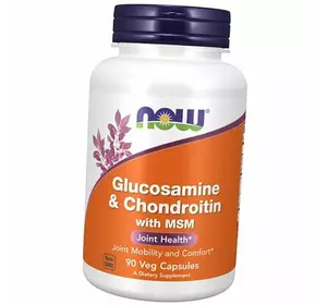 Глюкозамин и Хондроитин с MСM, Glucosamine & Chondroitin with MSM, Now Foods  90вегкапс (03128001)
