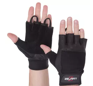 Перчатки для тяжелой атлетики SB-161593 Zelart  L Черный (07363035)