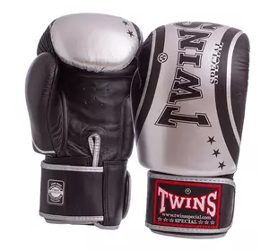 Перчатки боксерские кожаные FBGVL3-TW4 Twins  16oz Черно-серебряный (37426151)