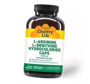 Аргинин и Орнитин, L-Arginine L-Ornithine, Country Life  90вегкапс (27124001)