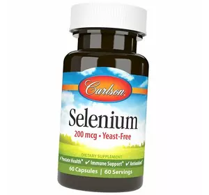 Селен, Бездрожжевой L-Селенометионин, Selenium 200, Carlson Labs  60капс (36353066)