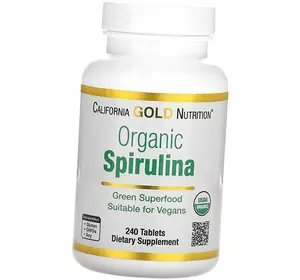 Органическая Спирулина, Organic Spirulina, California Gold Nutrition  240таб (71427004)