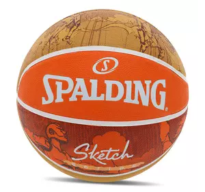 Мяч баскетбольный резиновый Jump Sketch 84452Y Spalding  №7 Оранжевый (57484063)