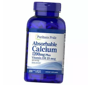 Кальций Д3, Absorbable Calcium with Vitamin D3 , Puritan's Pride  200гелкапс (36367117)