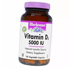 Витамин Д3, Vitamin D3 5000 Caps, Bluebonnet Nutrition  120вегкапс (36393011)