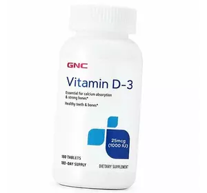 Витамин Д3, Vitamin D-3 1000, GNC  180таб (36120178)