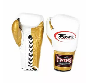 Перчатки боксерские BO-0279 Twins  10oz Бело-золотой (37426057)