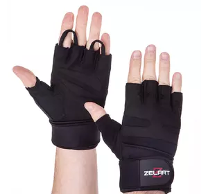 Перчатки для тяжелой атлетики SB-161086 Zelart  XXL Черный (07363042)