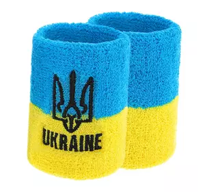 Напульсник спортивный махровый Ukraine BC-9282    Желто-голубой (35508020)