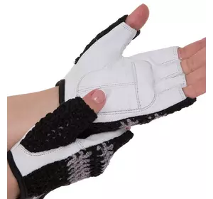Перчатки для фитнеса женские SB-161956 Zelart  M Черно-белый (07363074)