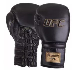 Перчатки боксерские Pro Prem Lace Up UHK-75047 UFC  18oz Черный (37512074)