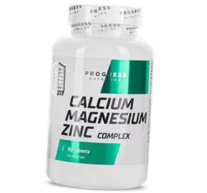 Кальций Магний Цинк, Calcium-Magnesium-Zinc, Progress Nutrition  90таб (36461001)