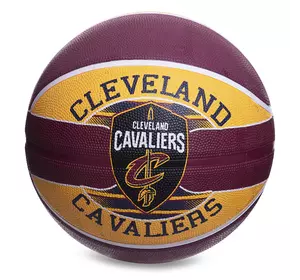 Мяч баскетбольный резиновый NBA Team Cleveland Cava 83504Z Spalding  №7 Красно-желтый (57484048)