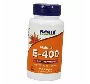 Витамин Е, Смесь токоферолов, Vitamin E-400 With Mixed Tocopherols, Now Foods  100гелкапс (36128370)