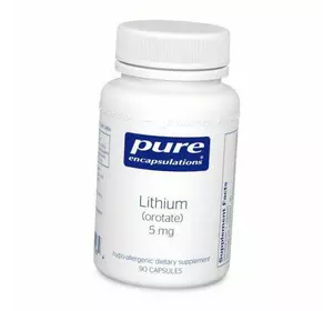 Литий Оротат, Lithium (orotate) 5, Pure Encapsulations  90капс (36361112)
