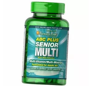 Витамины для пожилых людей, без железа, ABC Plus Senior Multi Iron Free, Puritan's Pride  120каплет (36367199)