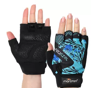 Перчатки для фитнеса MAR-0011 Maraton  M Черно-бирюзовый (07446056)