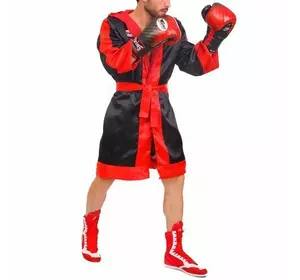 Халат боксерский с капюшоном FTR-3 Twins  L Черно-красный (37426083)