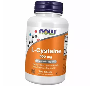 Цистеин для волос, кожи и ногтей, L-Cysteine 500, Now Foods  100таб (27128009)