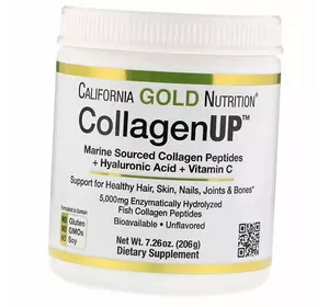 Морской коллаген с Гиалуроновой кислотой, Collagen Up, California Gold Nutrition  206г Без вкуса (68427001)