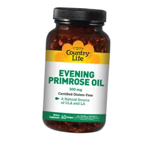 Масло Вечерней Примулы, Evening Primrose Oil, Country Life  60гелкапс (71124003)
