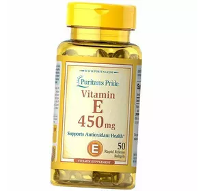 Витамин Е, Альфа-Токоферол, Vitamin E-450, Puritan's Pride  100гелкапс (36367090)