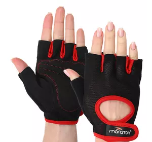 Перчатки для фитнеса MAR-0025 Maraton  M Черно-красный (07446053)