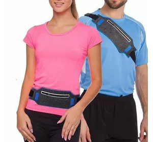 Ремень-сумка спортивная для бега и велопрогулки 10500A    Серо-синий (39508042)