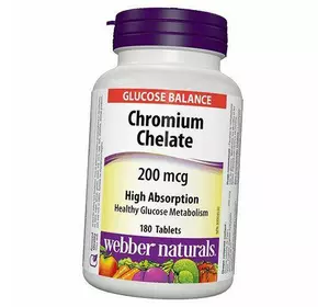 Хром Хелат, Chromium Chelate 200, Webber Naturals  180таб (36485009)
