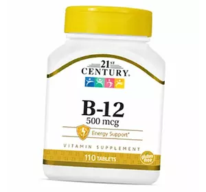 Витамин В12, Цианокобаламин, Vitamin B-12 500, 21st Century  110таб (36440057)