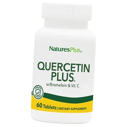 Кверцетин с Бромелайном и Витамином С, Quercetin Plus, Nature's Plus  60таб (70375005)