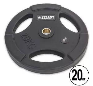 Блины (диски) полиуретановые TA-5336 Zelart  20кг 28мм Черный (58363168)